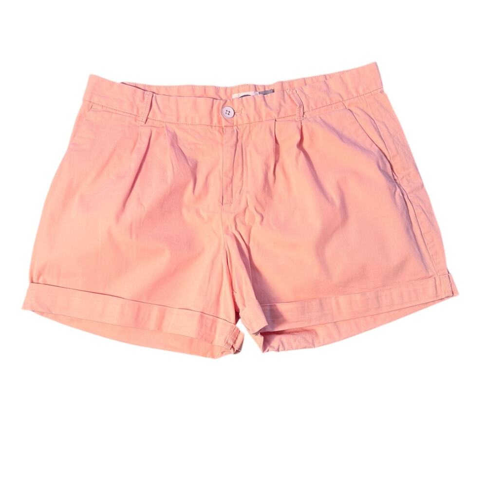 Old Navy Peach Chino Shorts Womens Size 10 Mid Rise Cotton Summer Casual